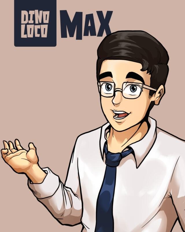 Max, a young human assistant in glasses and a tie
