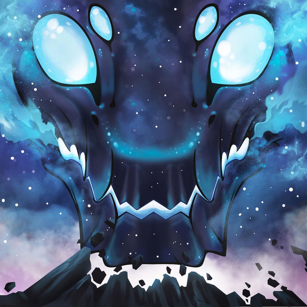 The Devourer of Worlds, a vast shape of stars with two glowing eyes